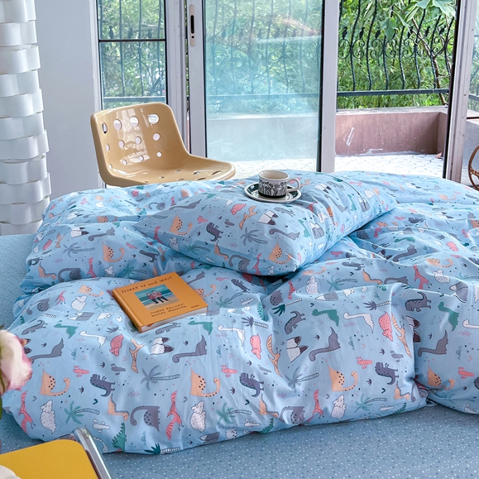 91家纺网 家纺一手货源 找家纺 感遇家纺 2022新款全棉印花系列四件套-第四批 恐龙山