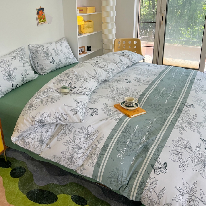 91家纺网 家纺一手货源 找家纺 感遇家纺 2022新款全棉印花系列四件套-第四批 遐想