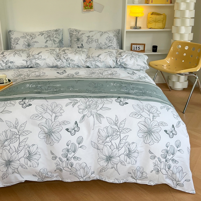 91家纺网 家纺一手货源 找家纺 感遇家纺 2022新款全棉印花系列四件套-第四批 遐想