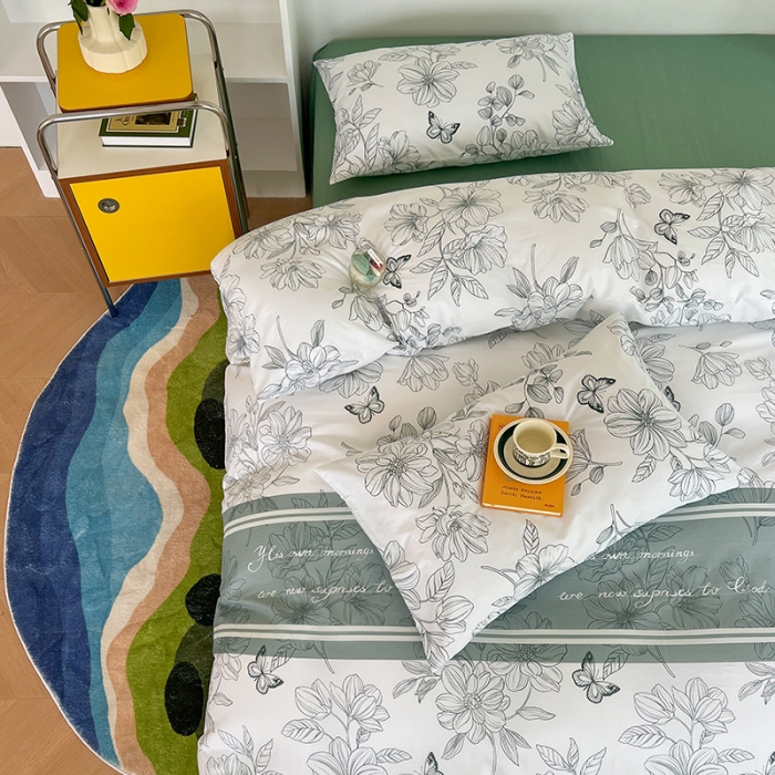 91家纺网 家纺一手货源 找家纺 感遇家纺 2022新款全棉印花系列四件套-第四批 遐想