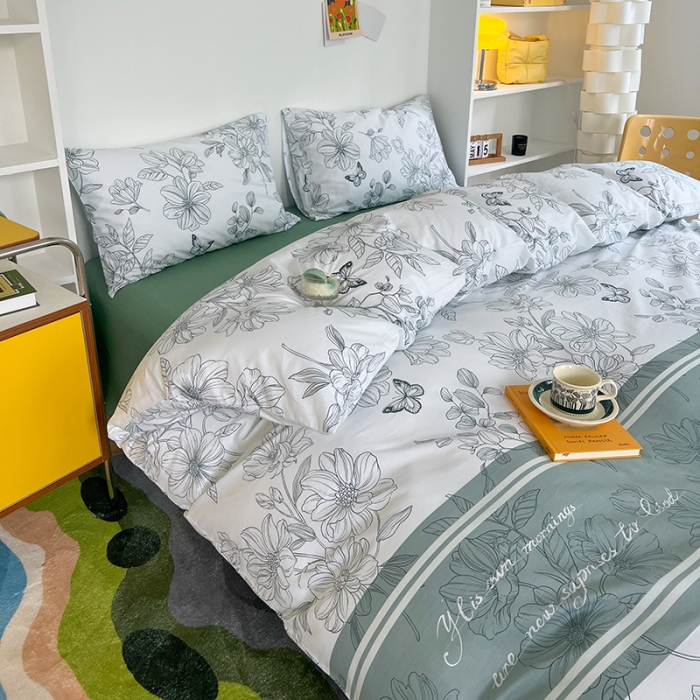 91家纺网 家纺一手货源 找家纺 感遇家纺 2022新款全棉印花系列四件套-第四批 遐想