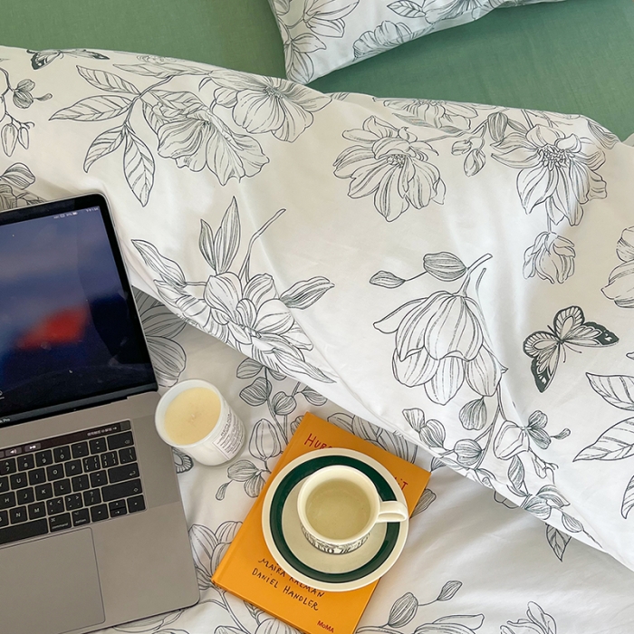 91家纺网 家纺一手货源 找家纺 感遇家纺 2022新款全棉印花系列四件套-第四批 遐想