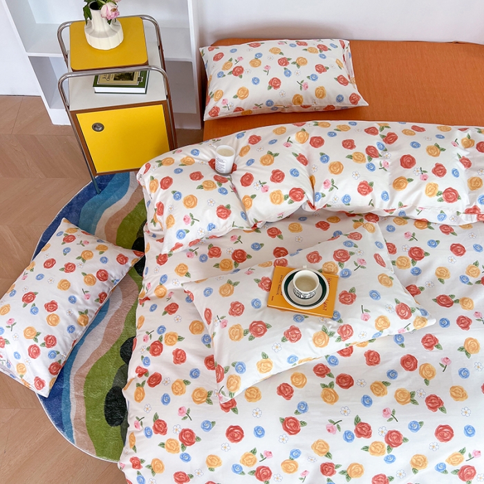 91家纺网 家纺一手货源 找家纺 感遇家纺 2022新款全棉印花系列四件套-第四批 小玫瑰