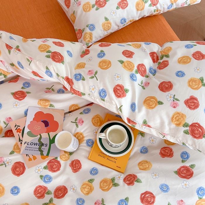 91家纺网 家纺一手货源 找家纺 感遇家纺 2022新款全棉印花系列四件套-第四批 小玫瑰