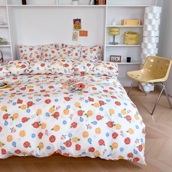 91家纺网 家纺一手货源 找家纺 感遇家纺 2022新款全棉印花系列四件套-第四批 小玫瑰