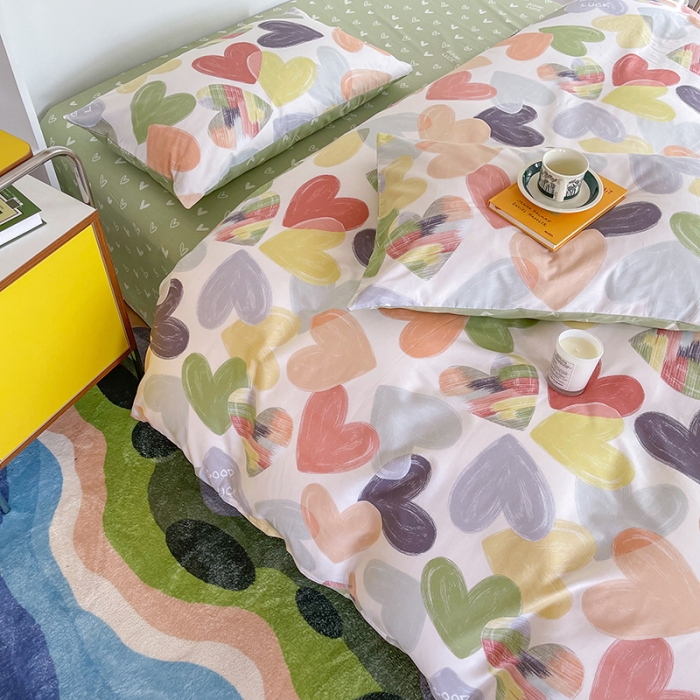 91家纺网 家纺一手货源 找家纺 感遇家纺 2022新款全棉印花系列四件套-第四批 心动