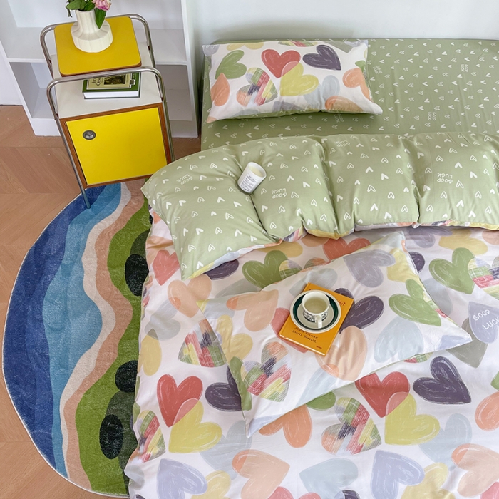 91家纺网 家纺一手货源 找家纺 感遇家纺 2022新款全棉印花系列四件套-第四批 心动