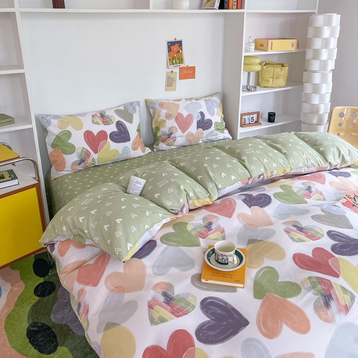 91家纺网 家纺一手货源 找家纺 感遇家纺 2022新款全棉印花系列四件套-第四批 心动