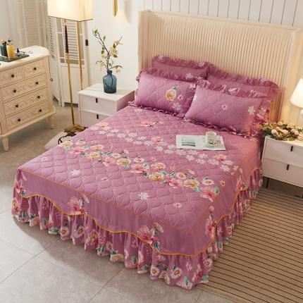 91家纺网 家纺一手货源 找家纺 (总) 美莱 2022新款夹棉加厚床裙单件床罩床裙防滑保护套