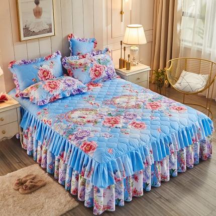 91家纺网 家纺一手货源 找家纺 (总) 美莱 2022新款夹棉加厚床裙单件床罩床裙防滑保护套