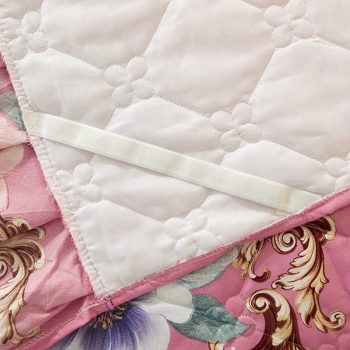 91家纺网 家纺一手货源 找家纺 美莱 2022新款夹棉加厚床裙单件床罩床裙防滑保护套 花开婷玉