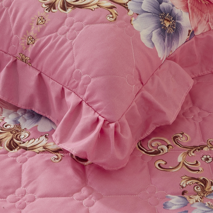 91家纺网 家纺一手货源 找家纺 美莱 2022新款夹棉加厚床裙单件床罩床裙防滑保护套 花开婷玉