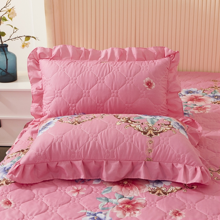 91家纺网 家纺一手货源 找家纺 美莱 2022新款夹棉加厚床裙单件床罩床裙防滑保护套 花开婷玉