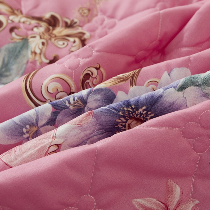 91家纺网 家纺一手货源 找家纺 美莱 2022新款夹棉加厚床裙单件床罩床裙防滑保护套 花开婷玉