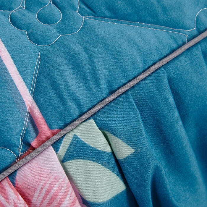 91家纺网 家纺一手货源 找家纺 美莱 2022新款夹棉加厚床裙单件床罩床裙防滑保护套 火烈鸟