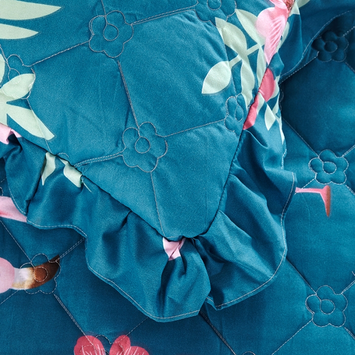 91家纺网 家纺一手货源 找家纺 美莱 2022新款夹棉加厚床裙单件床罩床裙防滑保护套 火烈鸟