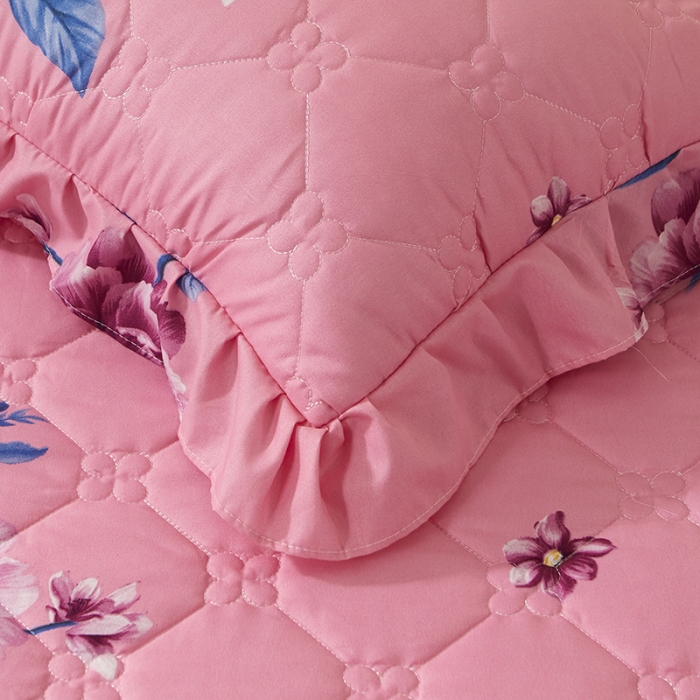 91家纺网 家纺一手货源 找家纺 美莱 2022新款夹棉加厚床裙单件床罩床裙防滑保护套 江南花影