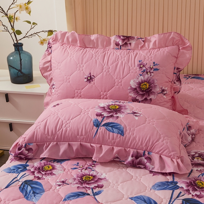 91家纺网 家纺一手货源 找家纺 美莱 2022新款夹棉加厚床裙单件床罩床裙防滑保护套 江南花影