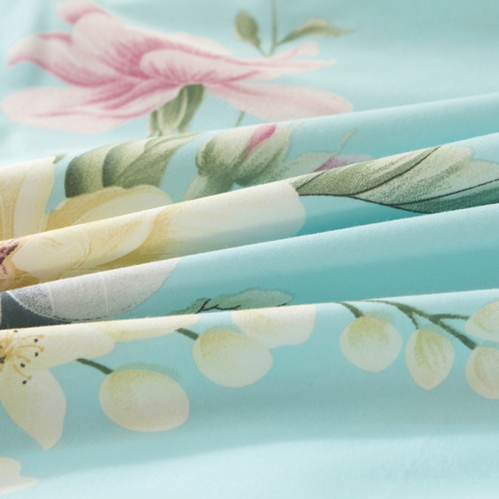 91家纺网 家纺一手货源 找家纺 美莱 2022新款夹棉加厚床裙单件床罩床裙防滑保护套 蕉叶情深