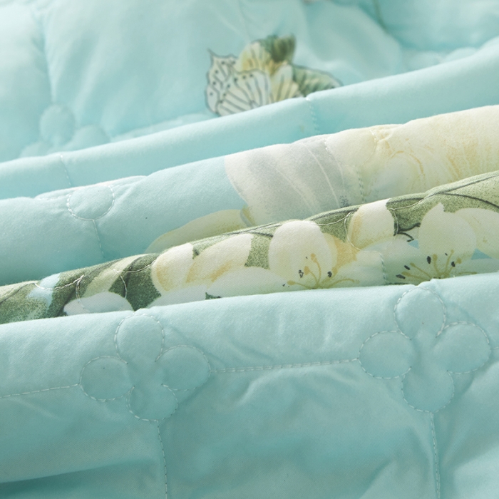 91家纺网 家纺一手货源 找家纺 美莱 2022新款夹棉加厚床裙单件床罩床裙防滑保护套 蕉叶情深