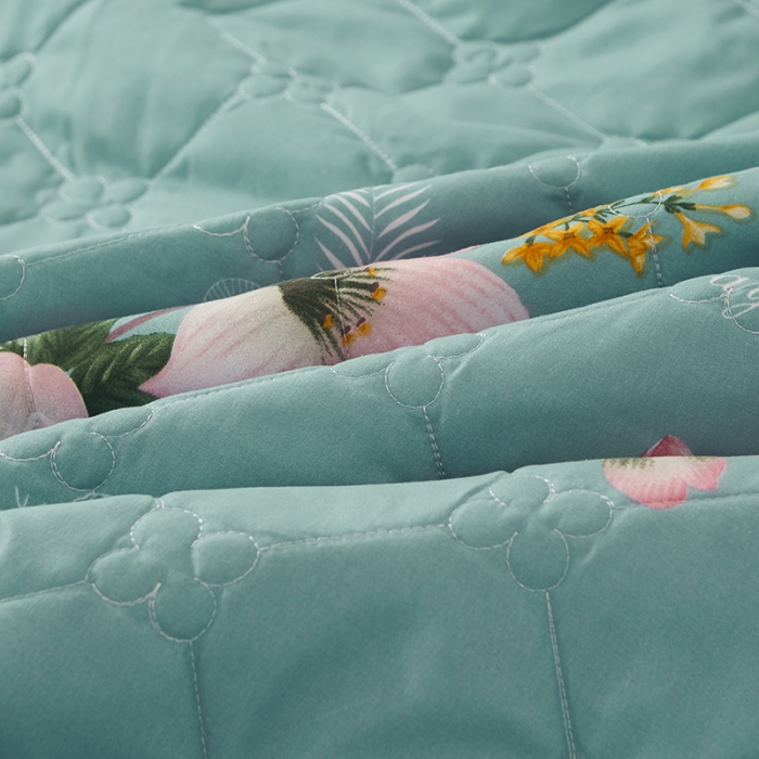 91家纺网 家纺一手货源 找家纺 美莱 2022新款夹棉加厚床裙单件床罩床裙防滑保护套 清晰花语