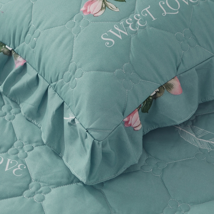 91家纺网 家纺一手货源 找家纺 美莱 2022新款夹棉加厚床裙单件床罩床裙防滑保护套 清晰花语