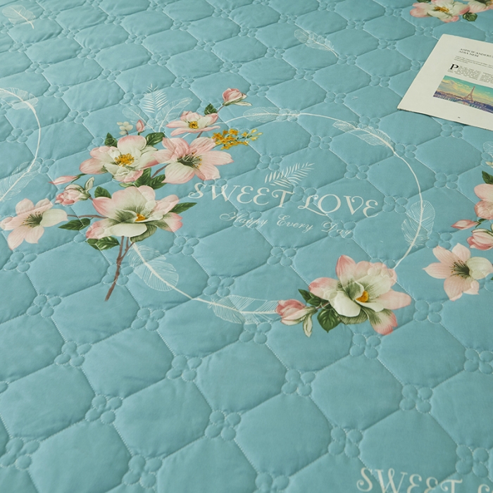 91家纺网 家纺一手货源 找家纺 美莱 2022新款夹棉加厚床裙单件床罩床裙防滑保护套 清晰花语