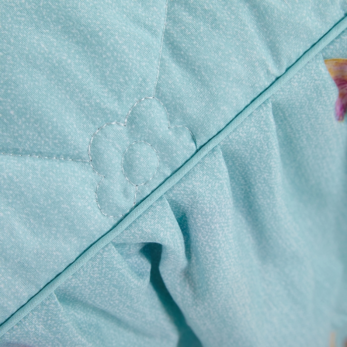 91家纺网 家纺一手货源 找家纺 美莱 2022新款夹棉加厚床裙单件床罩床裙防滑保护套 甜美花语-绿