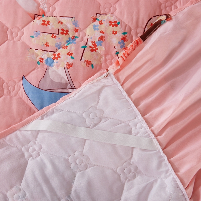 91家纺网 家纺一手货源 找家纺 美莱 2022新款夹棉加厚床裙单件床罩床裙防滑保护套 甜蜜爱情