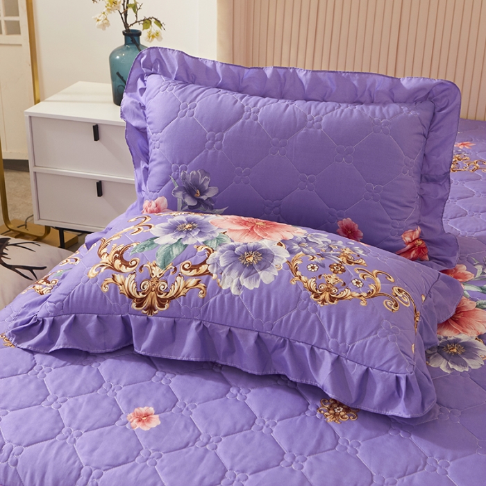 91家纺网 家纺一手货源 找家纺 美莱 2022新款夹棉加厚床裙单件床罩床裙防滑保护套 温情花恋