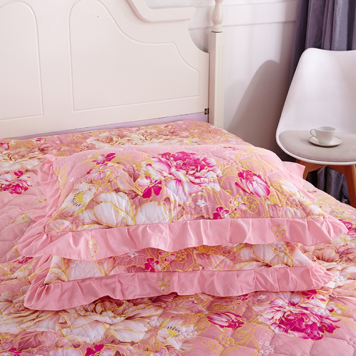 91家纺网 家纺一手货源 找家纺 美莱 2022新款夹棉加厚床裙单件床罩床裙防滑保护套 妩媚花王