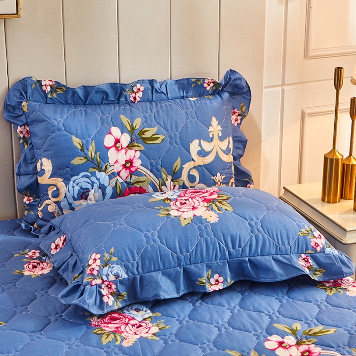 91家纺网 家纺一手货源 找家纺 美莱 2022新款夹棉加厚床裙单件床罩床裙防滑保护套 舞动青春兰