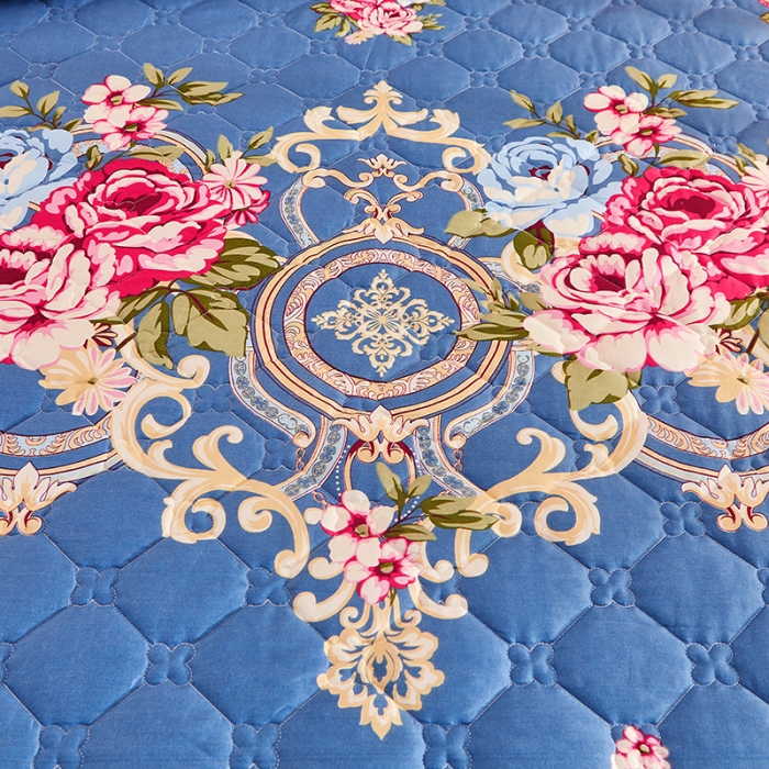 91家纺网 家纺一手货源 找家纺 美莱 2022新款夹棉加厚床裙单件床罩床裙防滑保护套 舞动青春兰