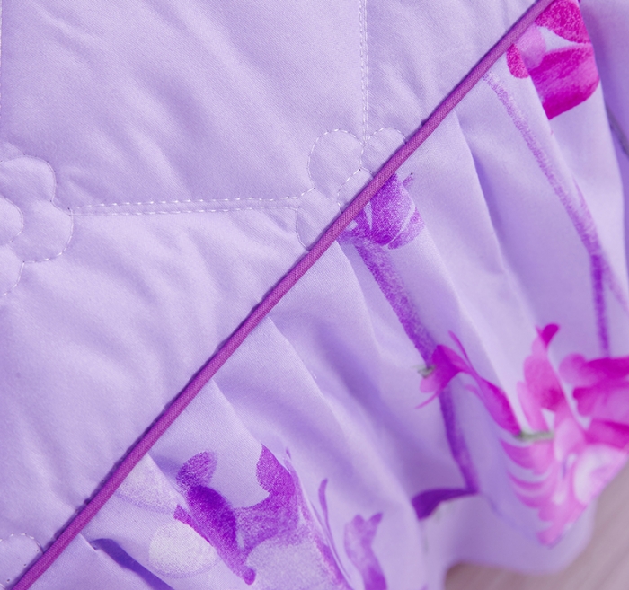 91家纺网 家纺一手货源 找家纺 美莱 2022新款夹棉加厚床裙单件床罩床裙防滑保护套 熏衣草-紫