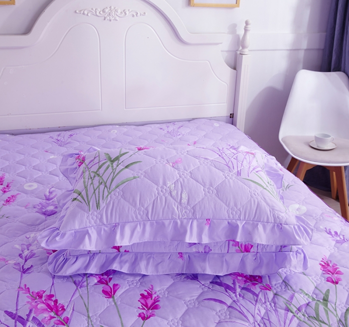 91家纺网 家纺一手货源 找家纺 美莱 2022新款夹棉加厚床裙单件床罩床裙防滑保护套 熏衣草-紫