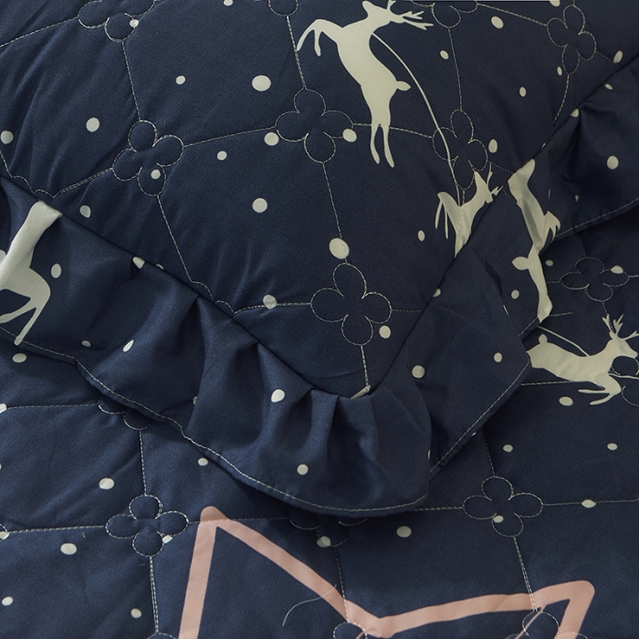 91家纺网 家纺一手货源 找家纺 美莱 2022新款夹棉加厚床裙单件床罩床裙防滑保护套 夜下星空