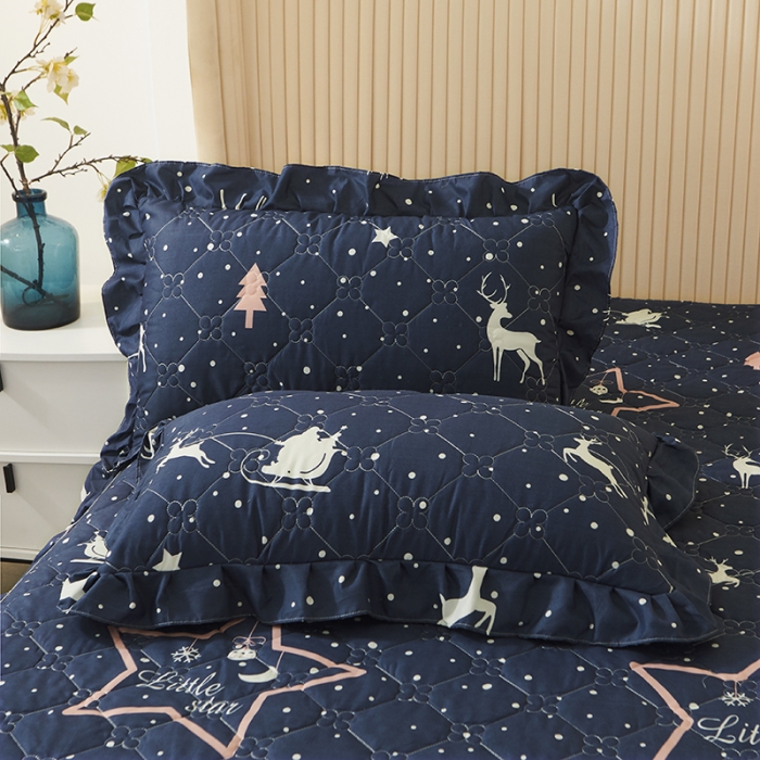 91家纺网 家纺一手货源 找家纺 美莱 2022新款夹棉加厚床裙单件床罩床裙防滑保护套 夜下星空
