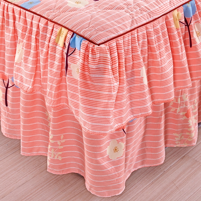 91家纺网 家纺一手货源 找家纺 美莱 2022新款夹棉加厚床裙单件床罩床裙防滑保护套 一米阳光