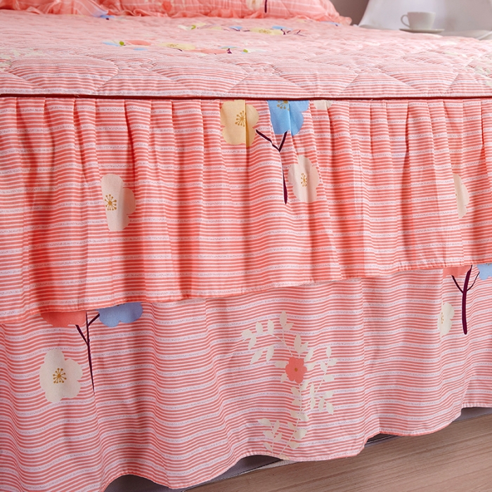 91家纺网 家纺一手货源 找家纺 美莱 2022新款夹棉加厚床裙单件床罩床裙防滑保护套 一米阳光