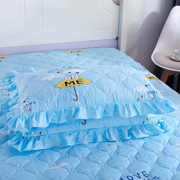 91家纺网 家纺一手货源 找家纺 美莱 2022新款夹棉加厚床裙单件床罩床裙防滑保护套 雨后晴空