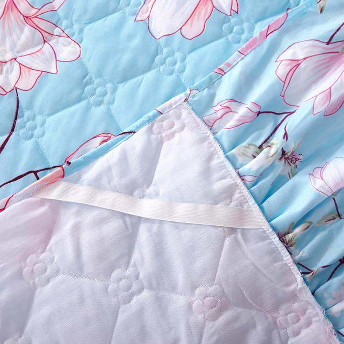 91家纺网 家纺一手货源 找家纺 美莱 2022新款夹棉加厚床裙单件床罩床裙防滑保护套 雨梦兰心