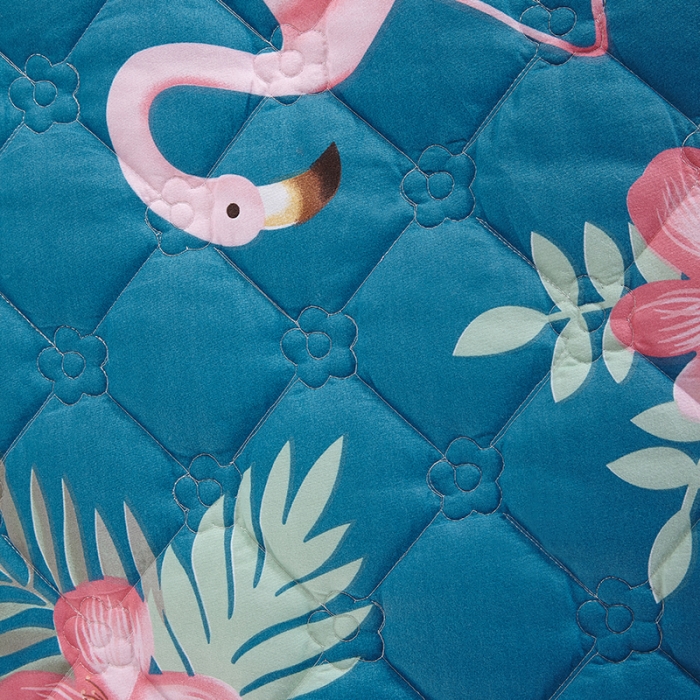 91家纺网 家纺一手货源 找家纺 美莱 2022新款夹棉加厚床裙单件床罩床裙防滑保护套 火烈鸟