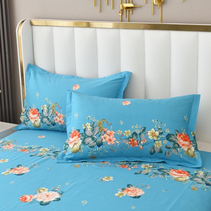 91家纺网 家纺一手货源 找家纺 启优2022新款128*68全棉印花斜纹单枕套一对装