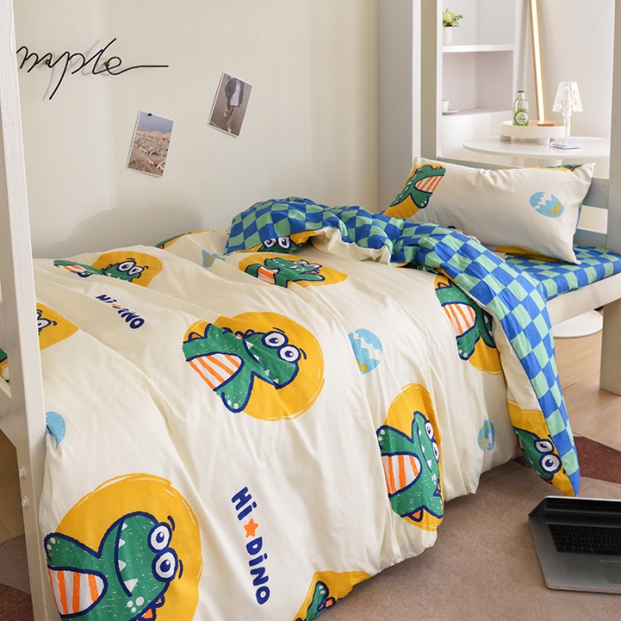 91家纺网 家纺一手货源 找家纺 麦伦家居 2022新款全棉40支13372全棉学生三件套 蒂诺龙