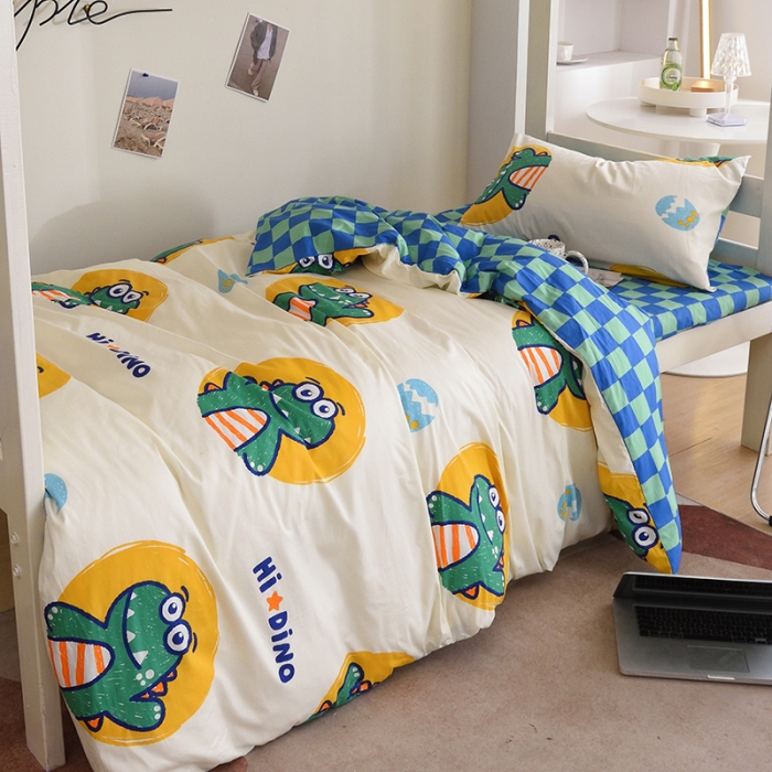 91家纺网 家纺一手货源 找家纺 麦伦家居 2022新款全棉40支13372全棉学生三件套 蒂诺龙