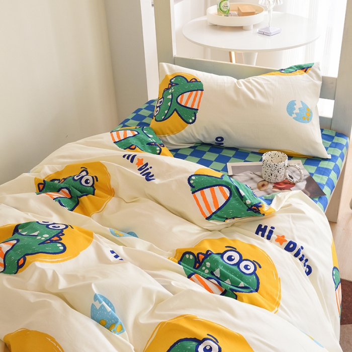 91家纺网 家纺一手货源 找家纺 麦伦家居 2022新款全棉40支13372全棉学生三件套 蒂诺龙