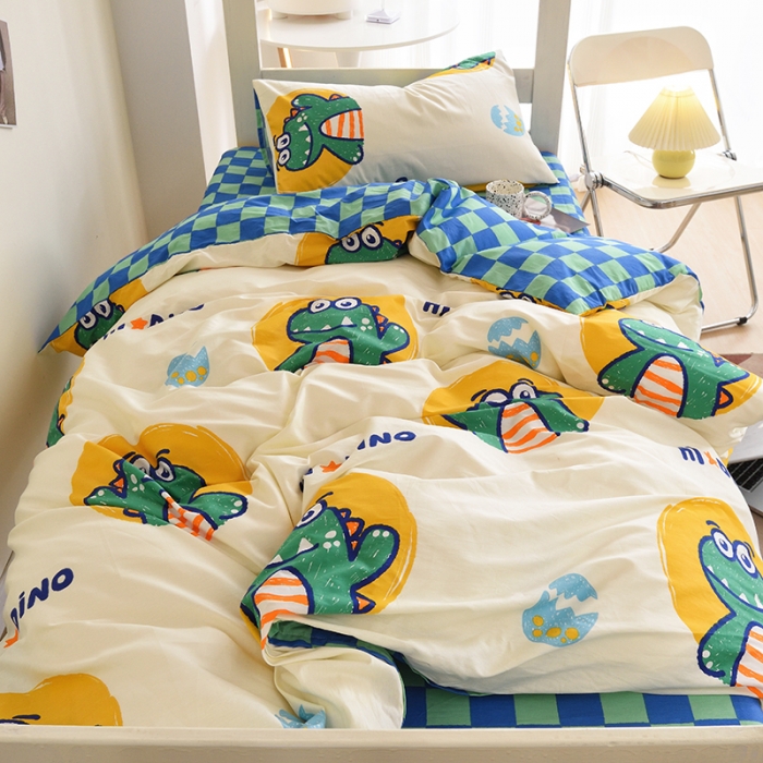 91家纺网 家纺一手货源 找家纺 麦伦家居 2022新款全棉40支13372全棉学生三件套 蒂诺龙