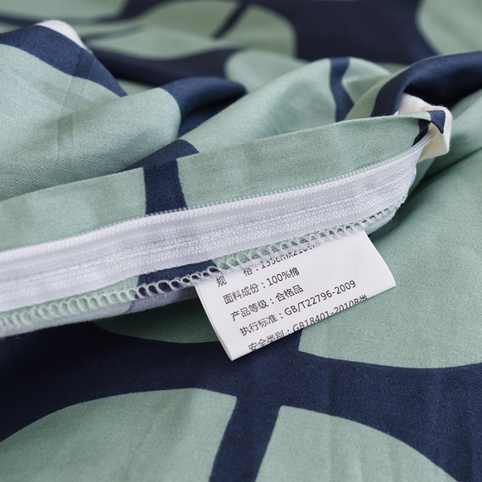 91家纺网 家纺一手货源 找家纺 麦伦家居 2022新款全棉40支13372全棉学生三件套 暖心-绿