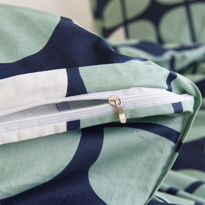 91家纺网 家纺一手货源 找家纺 麦伦家居 2022新款全棉40支13372全棉学生三件套 暖心-绿