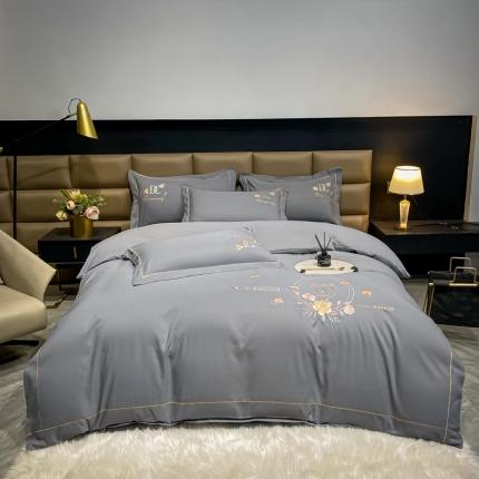 91家纺网 家纺一手货源 找家纺 （总）靓生活 2022新款高克重磨毛刺绣四件套-相爱一生